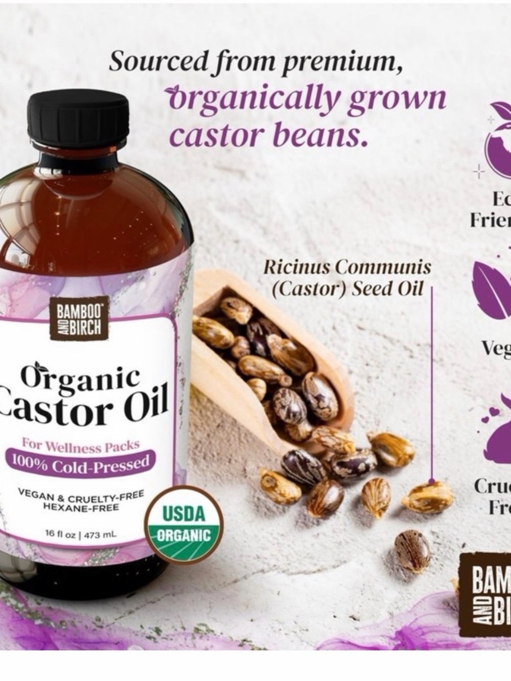 4 avail Organic Castor Oil - 16 fl oz - Cold-Pressed
